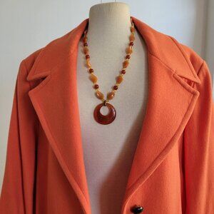 ROBIN JORDON WOMEN’S BURNT ORANGE WOOL JACKET (Size: 14)